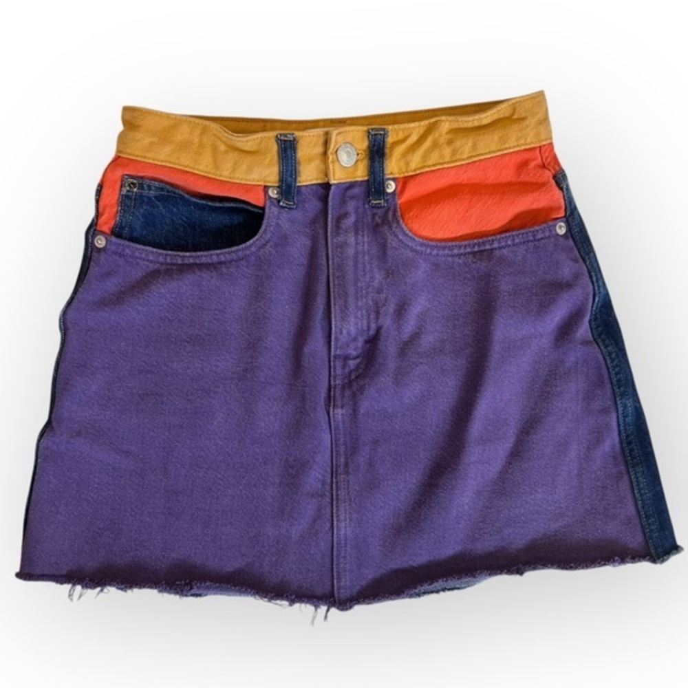 Calvin Klein Color Block High Rise Mini Skirt